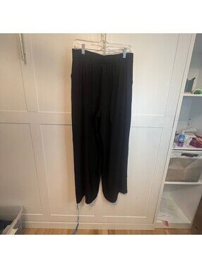 Max Studio London Wide Leg Pull-On Pants Black Size Large